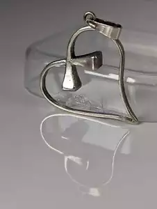 Silver Steed Horseshoe Nail, Hoof Nail Heart Silver Pendant - Picture 1 of 3