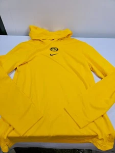 Missouri Tigers Mizzou Pullover Mens Sz Medium M Dri Fit Team Hoodie New Yellow - Picture 1 of 7