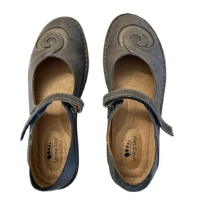 Spring Step Damenschuhe Cosmic-Blau Leder verstellbarer Riemen Größe 38 guter Zustand - Bild 1 von 11