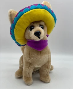 Great American Toy Co Plush Mexican Chihuahua Dog in Sombrero Hat Stuffed Animal - Picture 1 of 10