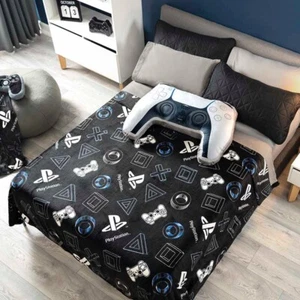 PLAYSTATION ORIGINAL LICENSED TEENS BOYS LIGHT BLANKET SOFTY AND WARM THROW SIZE - Picture 1 of 5