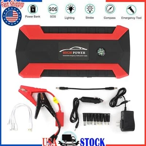 Power Bank 12V 89800mAh Car Jump Starter Pack Booster LCD 4 USB Charger Battery - Picture 1 of 11