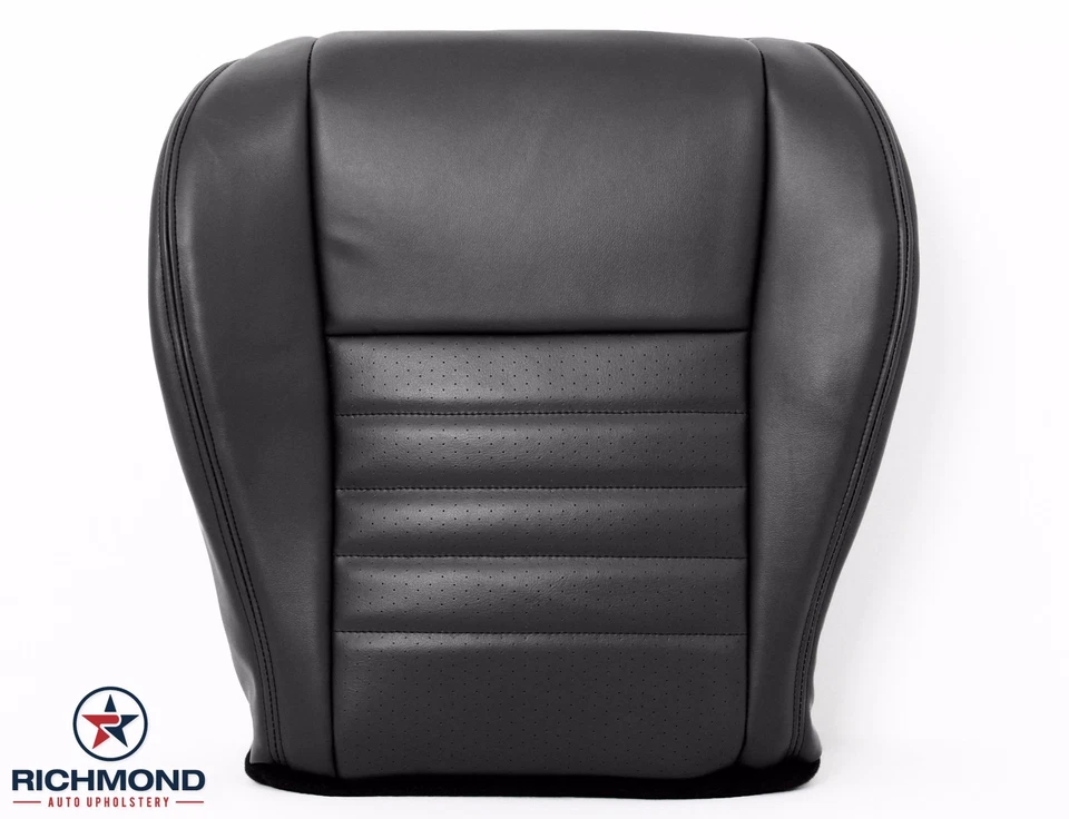 01 02 03 04 Ford Mustang Saleen S281-Driver Side Bottom Leather Seat Cover Black - Image 1 of 4