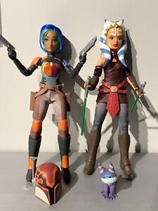 Star Wars Forces Of Destiny loose lot dolls Ahsoka Tano & Sabine Wren - Mint!!