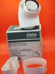 Genuine Alpha 45° CD Flue Bend 60 / 100 6.2000545 - Picture 1 of 3