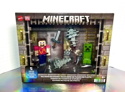 2023 Mattel Minecraft — приключенческий набор SILVERFISH SWARM со Стивом и Крипером - Изображение 1 из 4