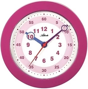 Horloge murale silencieuse pédagogique enfant Atlanta rose à pile - 4481-17 - Picture 1 of 1