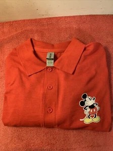 MICKEY MOUSE POLO SHIRT SIZE M WALT DISNEY RED FABRIC GILDAN BRAND NEW SAMPLE - Picture 1 of 11
