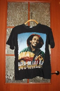 Vintage 00s  Bob Marley  black T-Shirt  Wailers Rasta Reggae Homme - size XL - Picture 1 of 6
