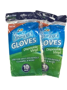 10 pares de guantes de vinilo desechables para limpieza del hogar talla única se adapta a los 2 paquetes - Imagen 1 de 2