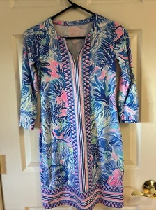 Lilly Pulitzer Nadine Chilly Lilly UPF Dress Womens Size XXS Saltwater Nylon - Picture 1 of 10