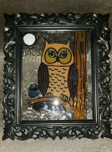 Leaded Hand Painted Stain Glass Framed Art - Picture 1 of 7