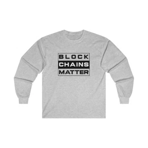 Block Chains Matter lustiges langärmeliges T-Shirt aus Baumwolle | Crypto - Bild 1 von 27