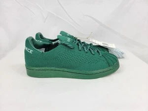 Adidas Pharrell Superstar Primeknit Dark Green Shoes Youth 4Y Womens 5.5 S42928 - Picture 1 of 11