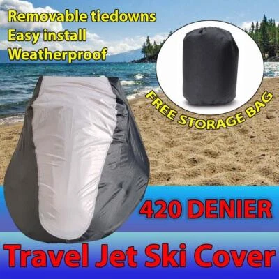 Jet Ski Cover for Yamaha EX Deluxe Waverunner 2017 2018 2019 JetSki Black-Grey - Image 1 of 4