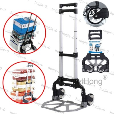 SHZOND Heavy Duty Aluminum Hand Truck, 2 In 1 Folding Hand Truck 330 Lbs Load Capacity Dolly - Foto 5