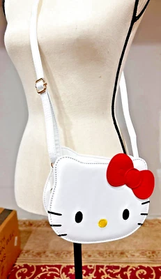 Bandolera Hello Kitty, Blanco/Rojo, Correa Ajustable, Cremallera, Alta Calidad Foto 1 de 4