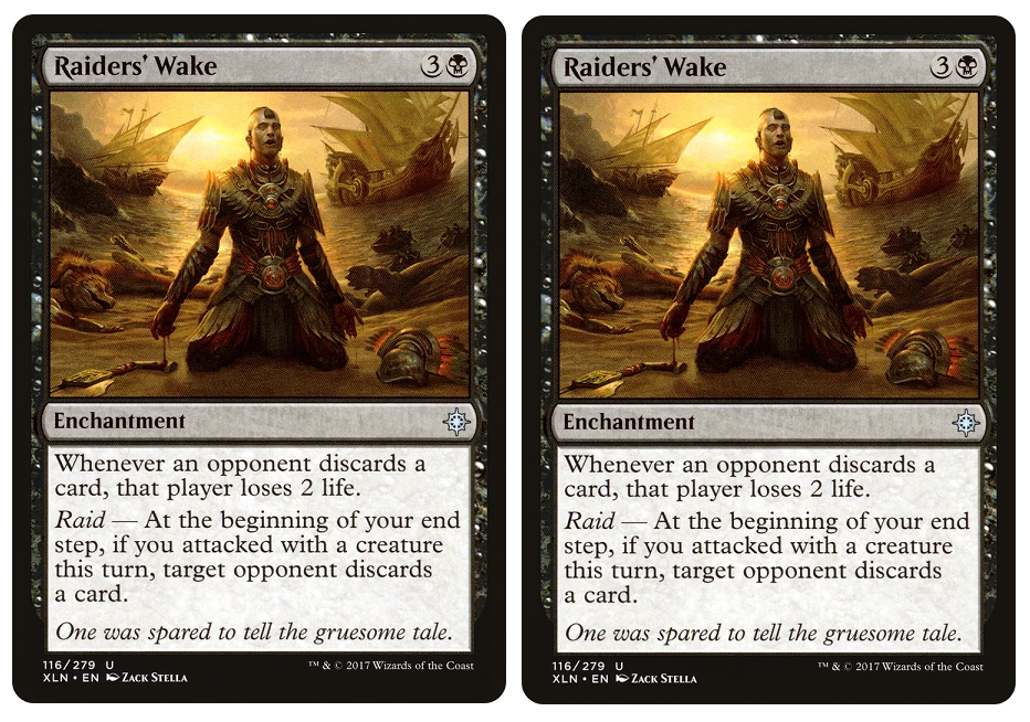 MTG - 2 x Raiders' Wake - Uncommon Black Enchantment - Ixalan (XLN) - M/NM - Image 1 of 1