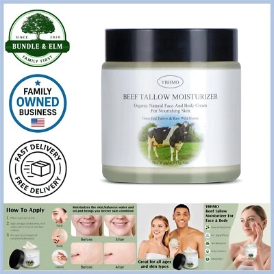 Beef Tallow Moisturizer Organic Grass Fed Face Body Cream All Natural - image 1 of 4