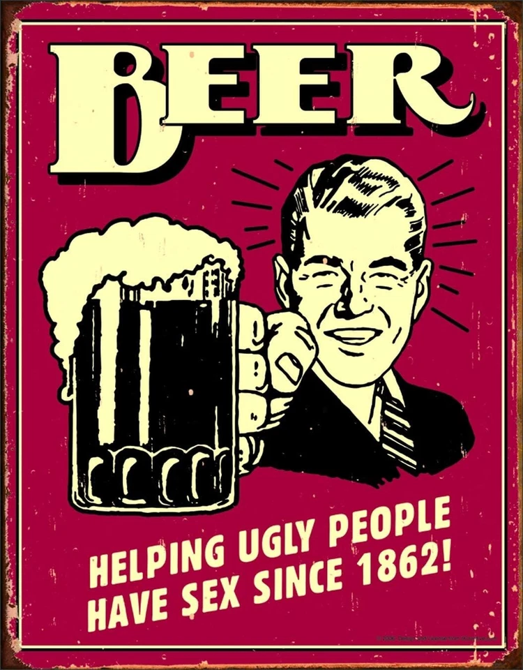 Beer - Helping Ugly People Tin Sign (12'' x 16") - Image 1 of 1