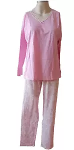 Damen Pyjama Schlafanzug Rösch Langarm rosa Neu - Bild 1 von 5