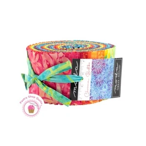Moda CHROMA Batik JELLY ROLL 40 strips Quilt Fabric - Picture 1 of 6