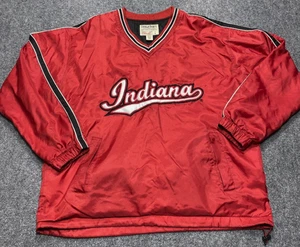 Indiana Hoosiers Jacket Mens Large Red NCAA Basketball Pullover Windbreaker - Picture 1 of 9