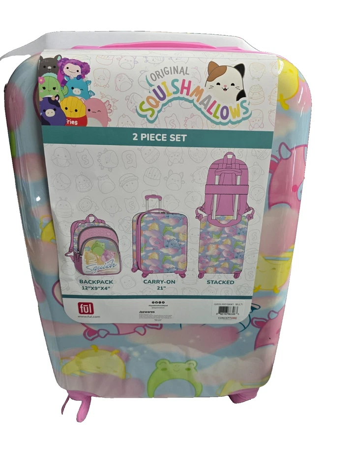 ful Kids Squishmallows 2-Piece Luggage Set