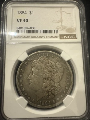 1884 Morgan Silver Dollar $1 NGC VF30 - Image 1 of 2