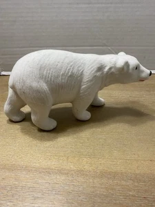Vintage Kunststoff beflockter Eisbär 5 Zoll breit - Bild 1 von 5