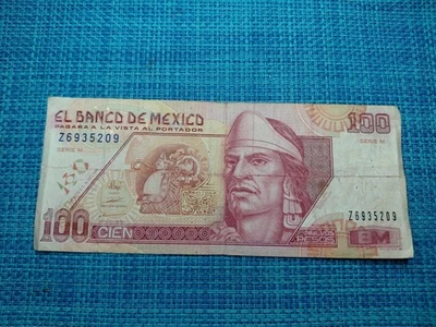 🇲🇽 Mexico 100 Nuevos Pesos 10 Dec 1992  P-102   Serie M Banknotes 112225-9 - Image 1 of 3