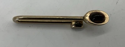 Pierre Cardin Tie Bar Gold Tone Metal Tiger Eye Stone 2” GUC - Image 1 of 4