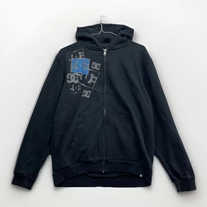 Y2K DC Shoes Boys XL 14-16 Full Zip Black Hoodie Skater Grunge Y2K VTG Logo - Imagen 1 de 12