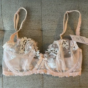 Simone Perele Women's Size 30F Wish Demi Cup Bra Sakura Pink NEW - Picture 1 of 7