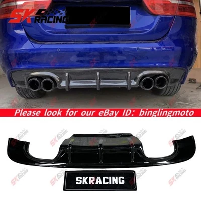 Difusor traseiro forjado/fibra de carbono/preto para-choque labial serve para 2016-2019 Jaguar XF  - Imagem 1 de 4