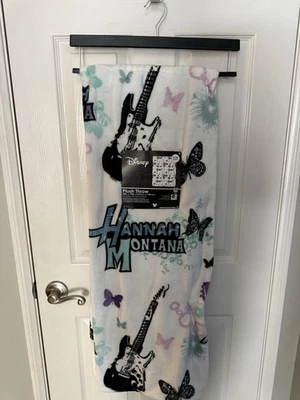 New Disney Channel Hannah Montana Miley White Soft Fleece Throw Blanket 50 X 70 - Image 1 of 3