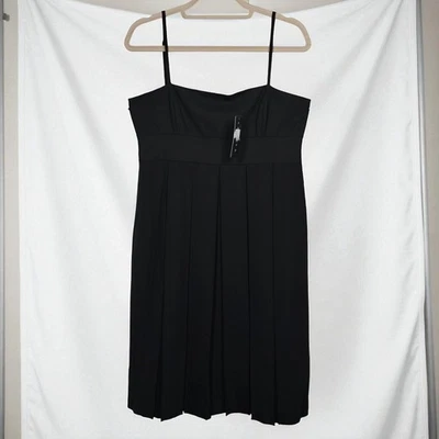 Теория Racquel черный шерсти смесь портной платье без рукавов женщина 12 плиссированные новый с Ярлыками - Изображение 1 из 4