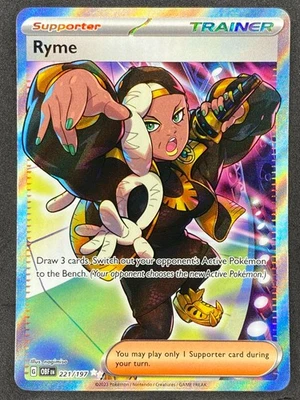 Pokémon Ryme Full Art 221/197 OBF Obsidian Flames NM - Image 1 of 2