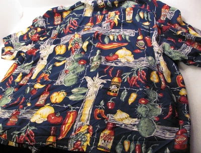 Camisa Hawaiana Big Dogs Para Hombres 3XL Azul Salsa Picante Chiles De Colección Cerveza Fiesta Foto 1 de 4