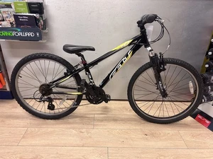 Used Felt MTB 24" Wheel 12" Frame Black/Yellow MTB Kids Bike - Picture 1 of 15