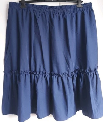 Navy Blue Women's Skirt Size 24 New Without Tags Elasticated Waist, Length 27 - Image 1 of 4