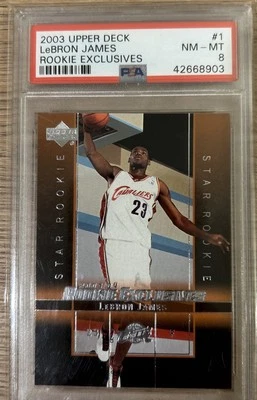 2003-04 Upper Deck Rookie Exclusives - Star Rookie LeBron James #1 (RC) - Image 1 of 2