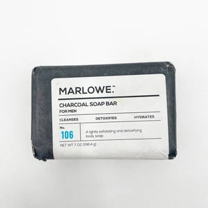 MARLOWE. Charcoal Soap Bar NWT For Men No. 106 Body Skin Cleanses 7oz 198.4g - Picture 1 of 7