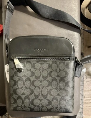 Coach Men's Houston Flight Bag Black Signature Leather - Image 1 of 4