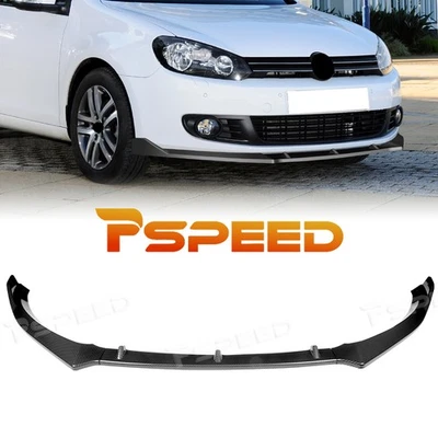 Labio de alerón de parachoques delantero PP aspecto carbono para Volkswagen VW Golf 6 2010-2013 Foto 1 de 4