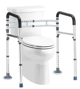 Toilet Safety Rail - Adjustable Detachable Toilet Safety Frame with Handles - Picture 1 of 7