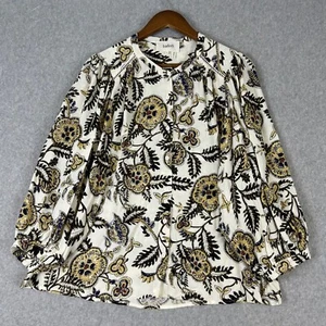BA&SH Shirt Damen klein elfenbein Paisley Knopfleiste Oberteil 3/4 Arm Bauern Boho - Bild 1 von 10