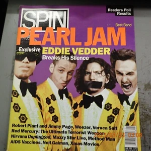 SPIN Magazine January 1995 Pearl Jam Eddie Vedder Robert Plant Jimmy Page Weezer - Picture 1 of 1