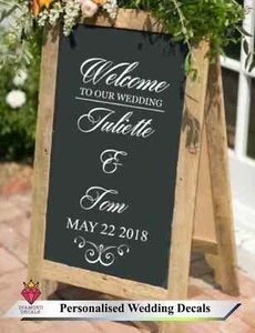 Welcome Wedding Mirror Decal Sign Graphic Venue Decor Sticker Removable - Picture 1 of 2