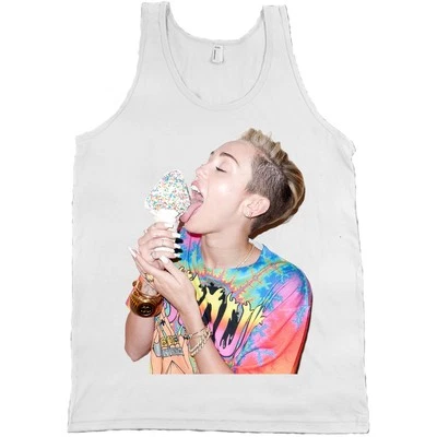 Miley Cyrus Licking Ice Cream Bella + Canvas Tank Top Tongue Bangerz Shirt NEW - Image 1 of 2